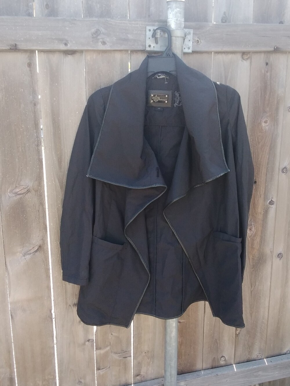 Mackage Canada Jacket Wrap Coat Black Nylon Leather Trim S Womens